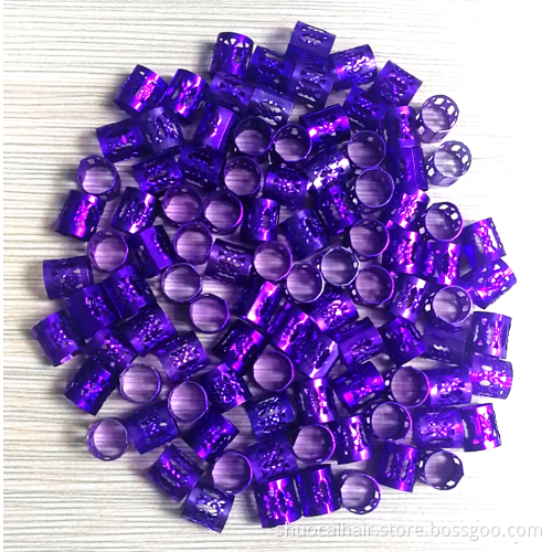 High Quality Colorful Metal Cuff Hair Beads For Synthetic Crochet Braids Hair Extension Accessories 100pieces/pack 10*10mm/pc